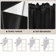thumbnail image 5 of Black Pure Color Swag Valances for Windows, Kitchen Curtains 36 Inch Length 2 Panels Set, Aesthetics Contemporary Luxury Short Curtains for Small Windows Rod Pocket Cafe Curtains Drapes 28"x36", 5 of 8