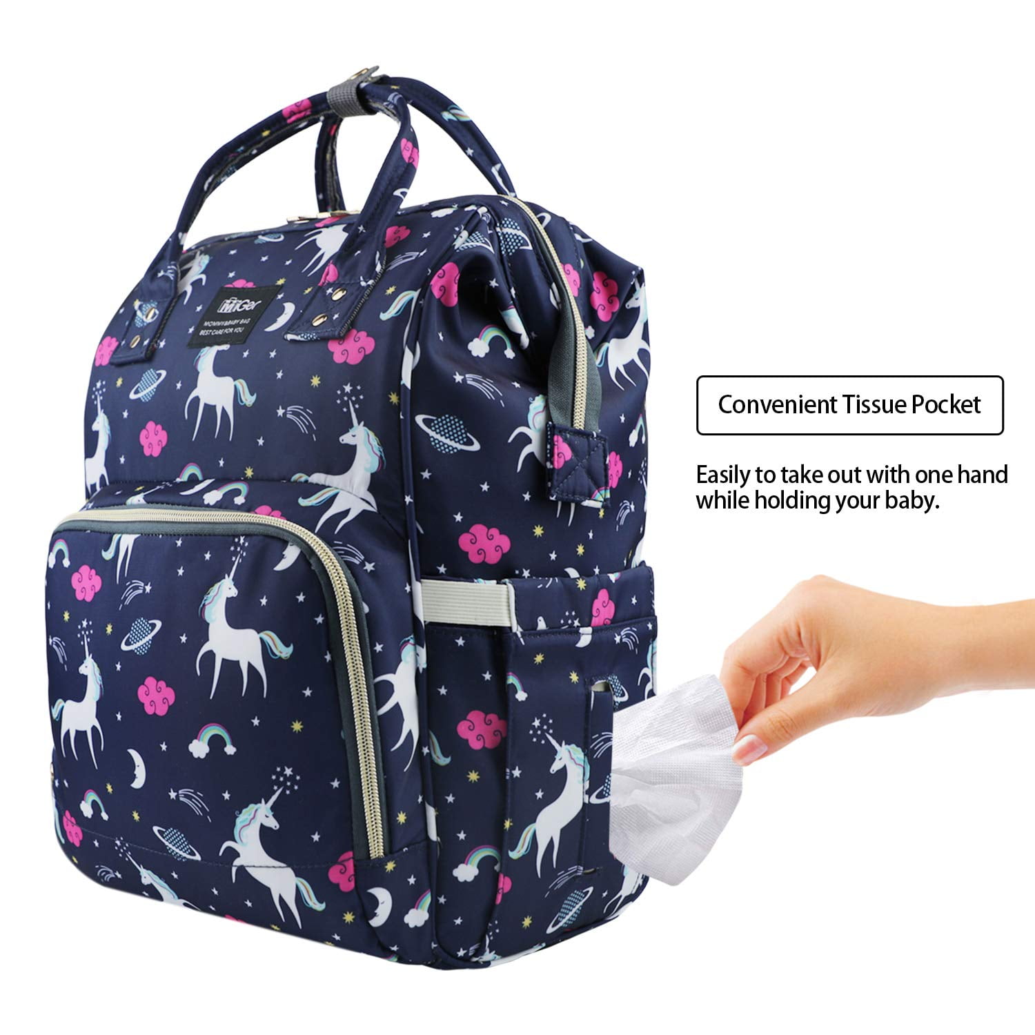 Buy Diaper Bag Backpack Miger Baby Girl Boy Diaper Bag Cute Maternity Nappy Diaper  Backpack Waterproof Unicorn Diaper Bags with Large Capacity Bottle  insulation for Mom Dad (Navy Miger) Online at desertcartINDIA