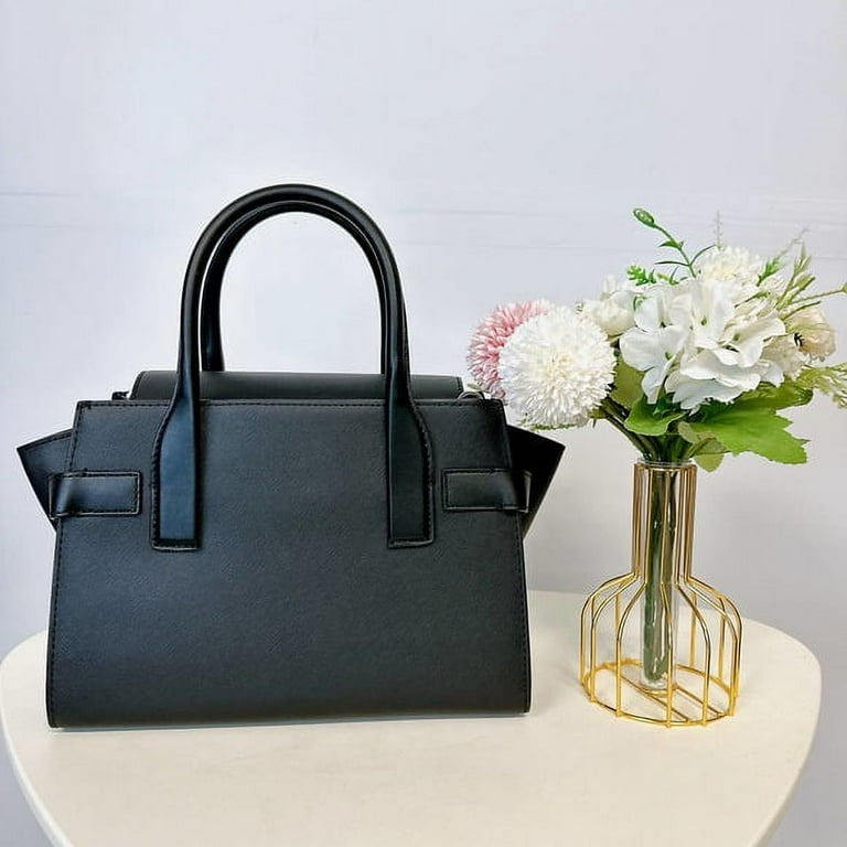 Michael Kors Carmen Medium Satchel in Black Faux Leather with