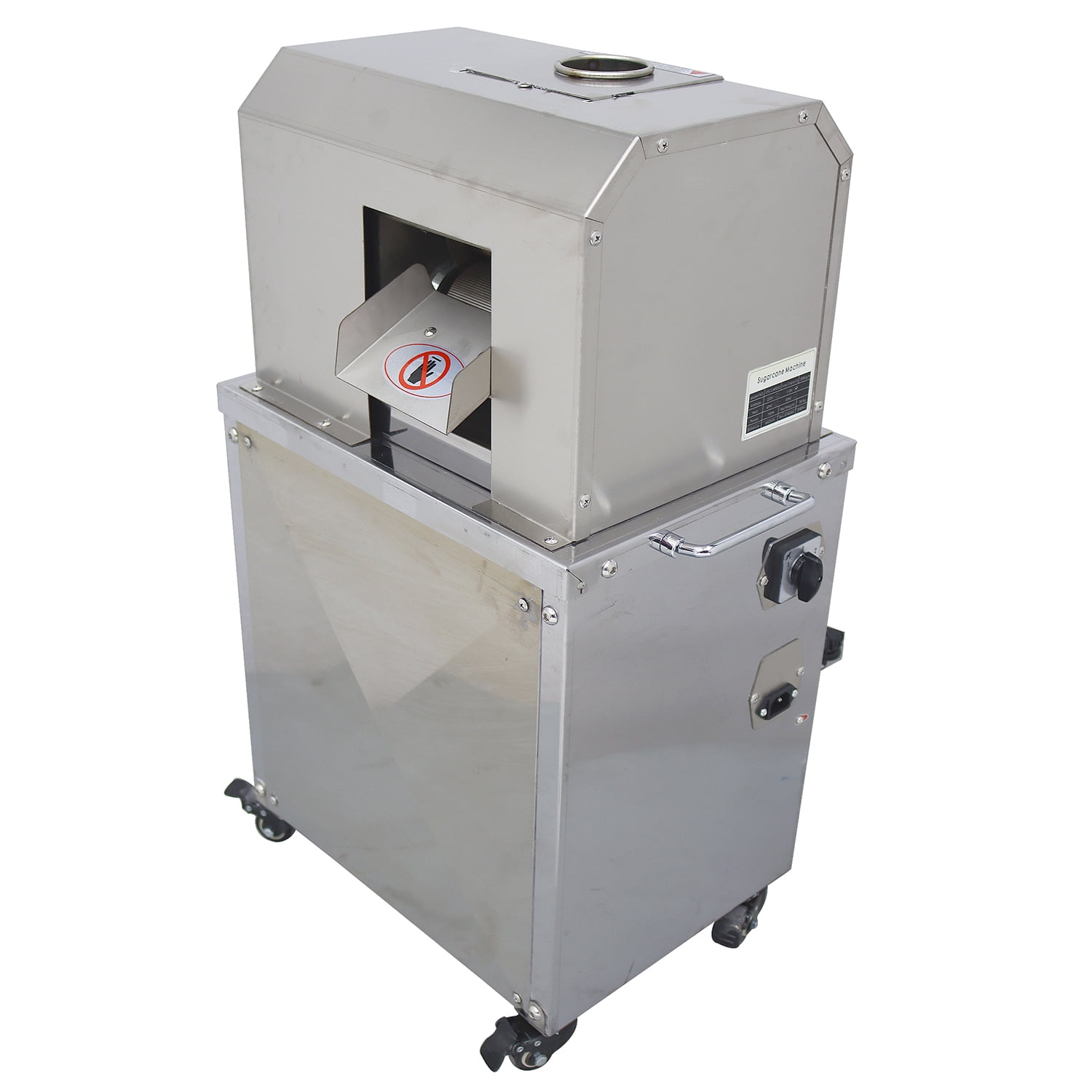 Techtongda Electric Sugar Cane Press Juicer 304 Stainless Steel Grind Press Machine 4 Rolls for Sugarcane Ginger Sweet Sorghum Extractor Pressing