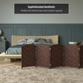 thumbnail image 6 of Red Lantern 2 ft. Short Diamond Weave Fiber Folding Screen - Dark Mocha - 8 Panel, 6 of 7