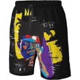 thumbnail image 5 of Jean Michel Basquiat Men's Beach Shorts Quick Dry Athletic Workout Swim Shorts Elastic Waist Drawstring Summer Shorts, 5 of 5