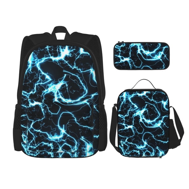 Fotbe Lightning Set Escolar 3 en 1 para Niños - Mochila Duradera con Lonchera Aislante y Estuche para Lápices - Mochila Escolar para Niños y Niñas