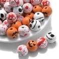 thumbnail image 5 of 10 cuentas de madera espeluznantes de Halloween de 16 mm, cuentas espaciadoras de madera natural para hacer joyas, accesorios de decoración navideña DIY, 5 of 5