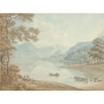 thumbnail image 2 of Thomas Hearne 18x14 Black Ornate Wood Framed Double Matted Museum Art Print Titled - View of Derwent Water, in the Direction of Borrowdale (Cumberland) (1754 - 1817), 2 of 5