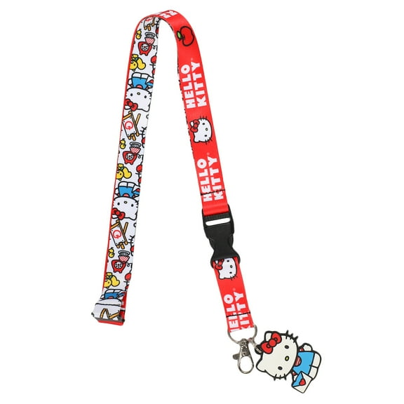 Hello Kitty Breakaway Rubber Charm and ID Sleeve Lanyard