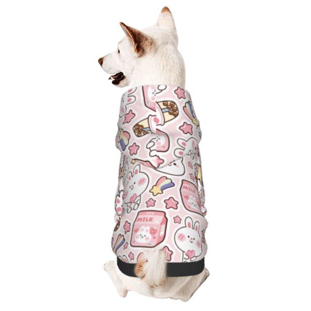 Balery Cute Rabbit Sudadera con Capucha para Perros Pequeños – Ropa para Mascotas, Disfraz para Perros y Gatos, Ideal para Fiestas y Cosplay-XX-Large