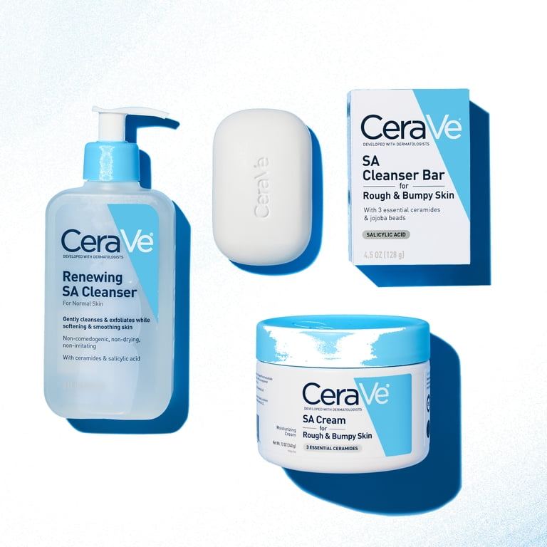 3 pack) CeraVe SA Cleanser Bar for Rough & Bumpy Skin with