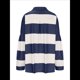 thumbnail image 4 of Suéteres de Cuello en V y Larga con Botones y Bloques de Color A Rayas para Mujer, Moda de Otoño 2025, Talla Grande y Azul S, 4 of 7