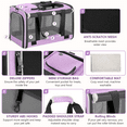 thumbnail image 3 of CshidWorld Cat Carriers for Large Cats up to 25LB, Large Cat Carrier with a Bowl, Soft Sided Carrier with 2 Side Roller Blinds for Pet Cat Kitten Small Dog Puppies Airline Approved, Purple, 3 of 7