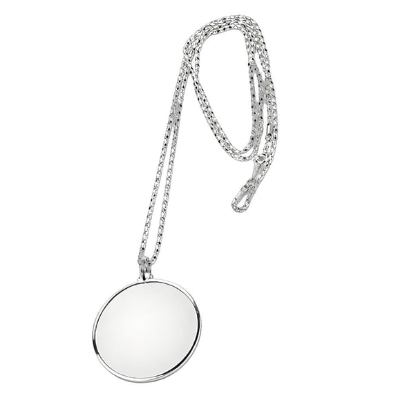 Silvery Zinc Alloy Necklace Magnifier, Portable Decorative Reading Lens