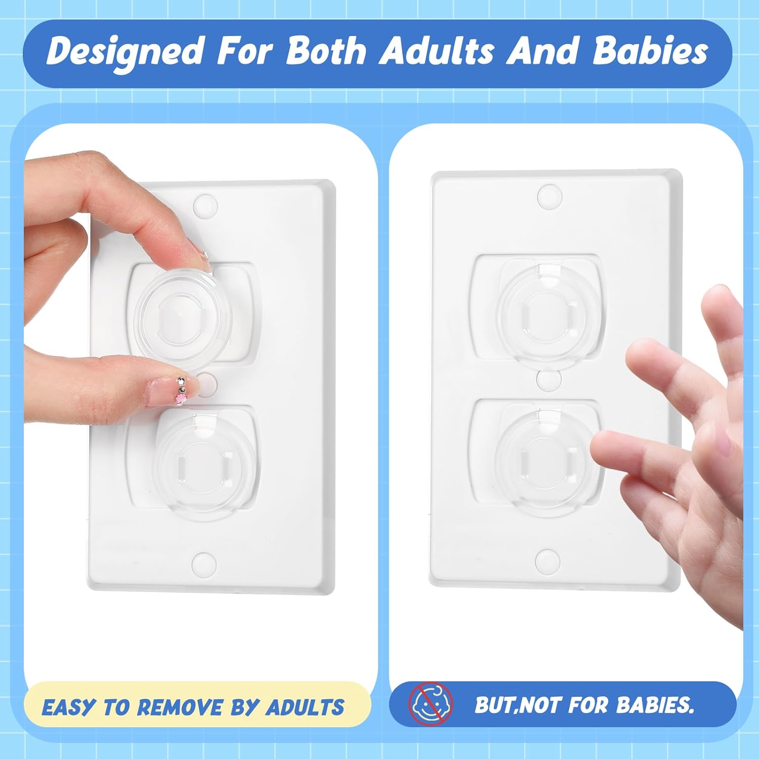 200 Pcs Outlet Covers Child Proof Electrical Socket Protectors Baby Proofing Plug for Home and Office Bulk