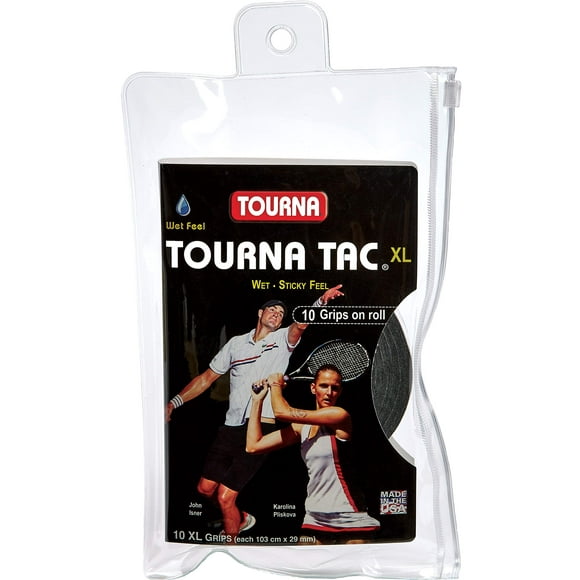 Paquete de 10 Sobremanos XL Tourna Tac Negros para Tenis