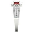 thumbnail image 3 of 1.76ct round cut red natural garnet 18k white gold halo Bridal Wedding Engagement Promise Anniversary Ring for Women size 6.25, 3 of 7