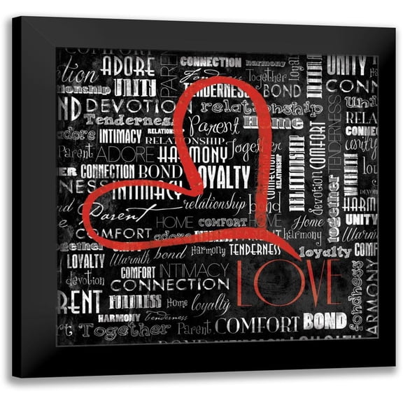 Grey, Jace 12x12 Black Modern Framed Museum Art Print Titled - LOVE