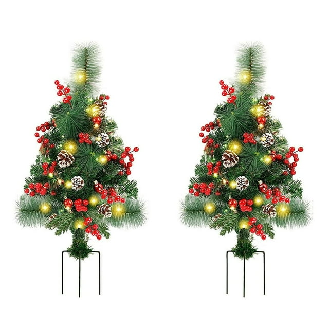 Solar Christmas Tree Lights Outdoor Decorations Waterproof Super Bright LED Constant & Flashing Modes for Pathway Yard