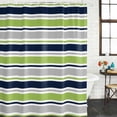 thumbnail image 2 of Green Gray Striped Shower Curtain, Waterproof Shower Curtains for Bathroom, Farmhouse Stripes Modern Abstract Art Washable Fabric Bathtub Curtain Set Bath Decor with 12 Hooks Long 72"x84", 2 of 8