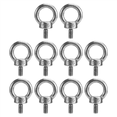 thumbnail image 1 of 10PCS Lifting Eye Bolt Screw 304 Stainless Steel Silver Heavy Duty M6 for Wire Rope Lifting, 1 of 7
