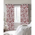 thumbnail image 3 of Red Boho Flower Blackout Curtains 63 Inches Long, Vintage Paisley Farmhouse Pattern Thermal Insulated Black Out Curtains, Darkening Window Curtain Drapes for Bedroom Living Room 52"x63" 2 Panels, 3 of 8