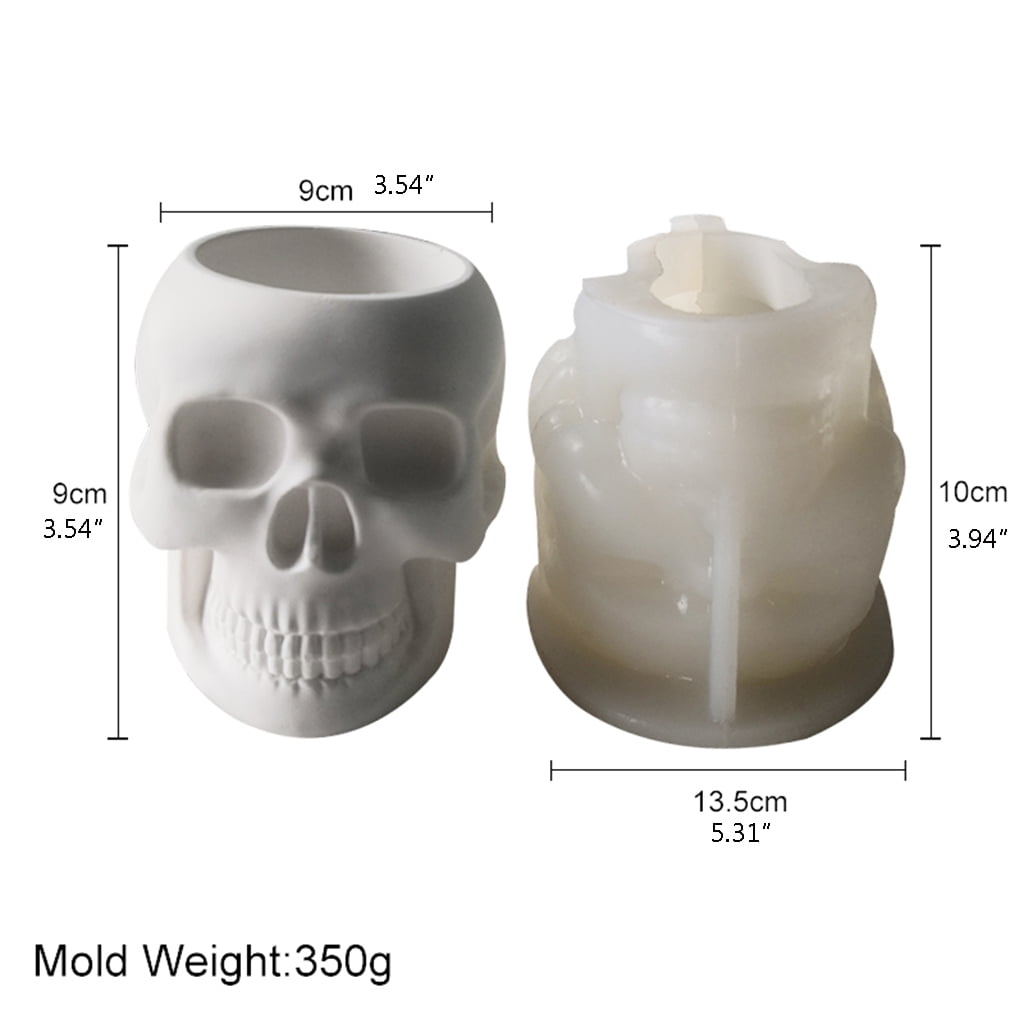 BQBQERT Crystal Epoxy Skull Flower Silicone Mold, Concrete Cement Resin Vase for for Resin