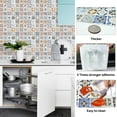thumbnail image 6 of DEWOO 10PCS Mandala Tile Stickers, Peel and Stick Self Adhesive Removable Moroccan Tiles Backsplash Waterproof Oil Proof for Bathroom & Kitchen Wall Stickers Home Decor, 6 of 12