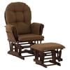 Storkcraft Hoop Glider and Ottoman Black with Chocolate Cushions