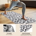 thumbnail image 4 of White and Gray Of Leopard Print Hot Yoga Mat Towel Non Slip for Hot Yoga - Quick-Drying Yoga Mat Cover with 4 Corner Pockets with Travel Bag - Hot Yoga Towel Non Slip 70"x26", 4 of 6