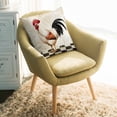 thumbnail image 2 of Throw Pillow Covers 16x16 Inch, Vintage Rooster Decorative Pillow Cases for Couch Sofa Bed, Watercolor Pastoral Animals White Cotton Linen Square Home Decor Pillowcases with Hidden Zipper, 2 of 7