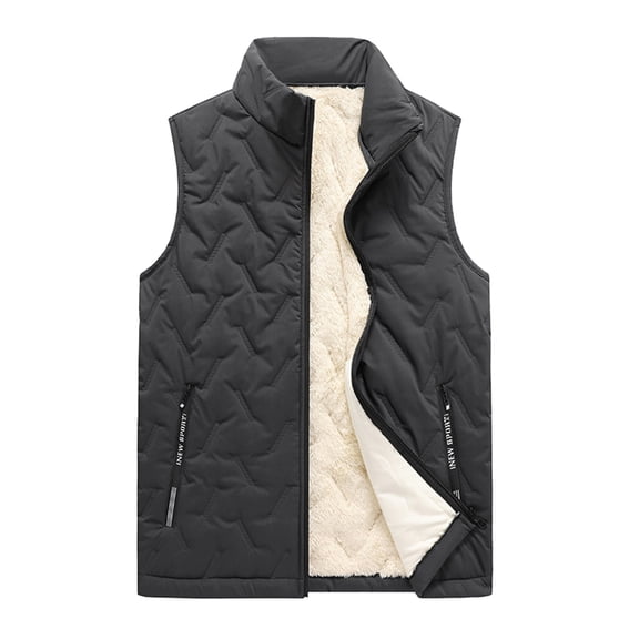 Puffer vest Mens Thickened Warm Vest Stand Up Loose Casual Vest Jacket