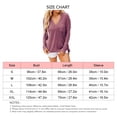 thumbnail image 5 of Tops de otoño para mujer, camisas de manga larga con cuello en V, informales, con abertura, Top holgado de talla grande con bolsillo en el pecho, rojo vino M, 5 of 5