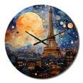 thumbnail image 2 of Designart "Of Lights Paris City art painting V" Architecture Oversized Wall Clock, 2 of 5