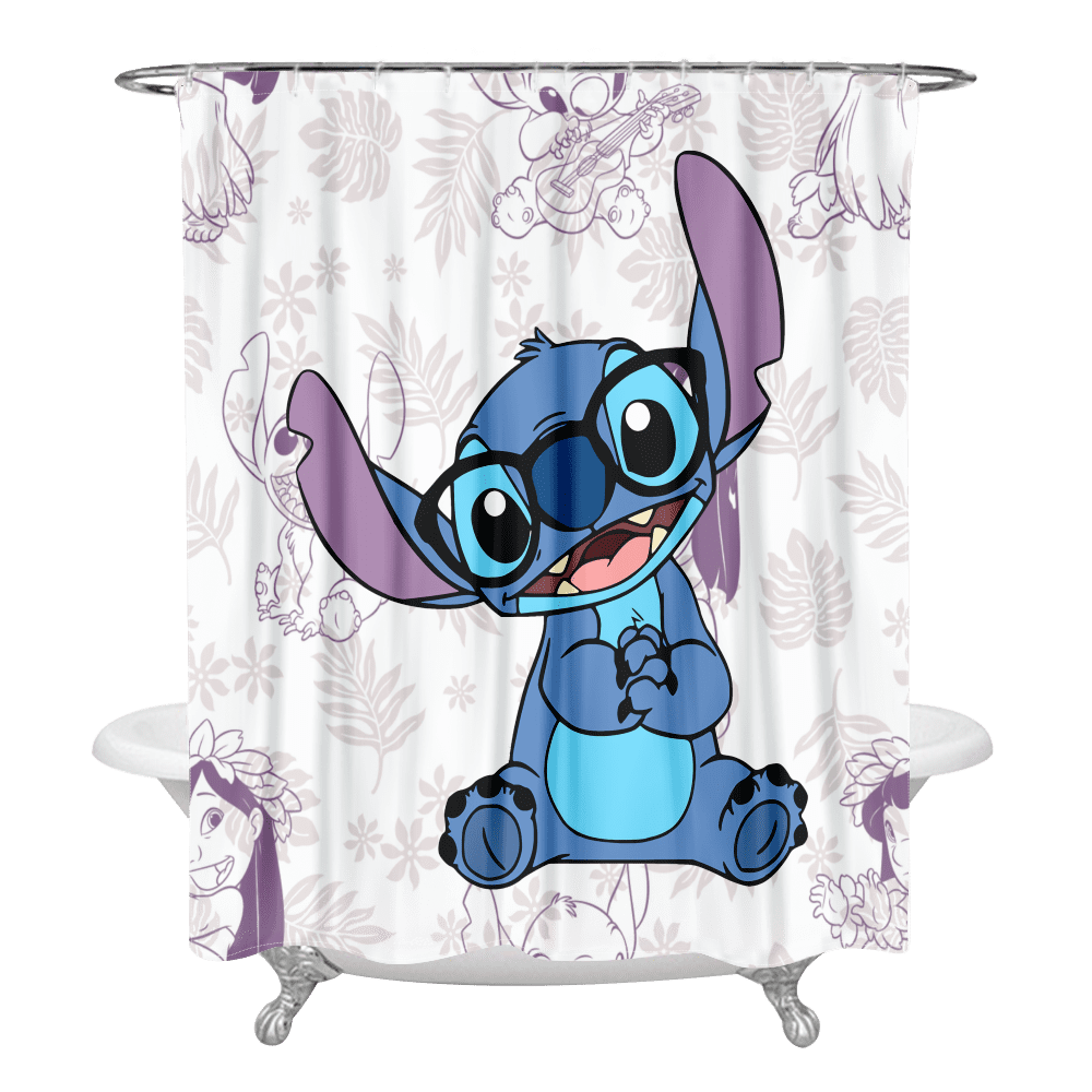 Lilo & Stitch Shower Curtain Set Cartoon Printed Decoration Curtains