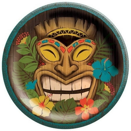 UPC: 0192937227732 | Amscan Collection Summer Luau Plate Value Pack 6.75 Round Vintage Tiki 50pc