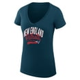thumbnail image 2 of Women's G-III 4Her by Carl Banks Navy New England Patriots Filigree Logo Lightweight V-Neck Fitted T-Shirt, 2 of 3