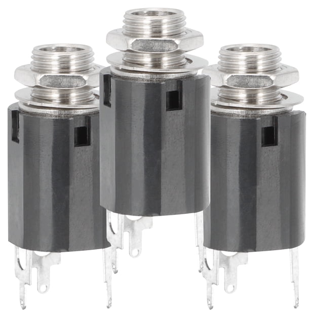 Conector de guitarra de 3 piezas, conector hembra de 1/4" para micrófono, accesorio para montaje en panel.