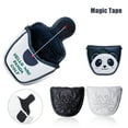 thumbnail image 3 of Golf Mallet Putter Covers Magnetic/Magic Tape Closure Synthetic Leather Multi Style Panda Cat Akita Durable Soft Golf Headcovers Star White, 3 of 6
