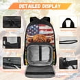 thumbnail image 2 of Yspwyqan Kids Backpack Set for Boys Ages 8-10, USA Sunflower Highland Cow Backpack and Lunchbox Set with Water Bottle Bag, Trendy Front Pocket Daypack for Elementary, 2 of 7