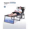 thumbnail image 3 of Padded Folding Chaise Lounge Oversized Support 350lbs, Extra High 16inch Seat Sunbathing Recliner, 3 of 10