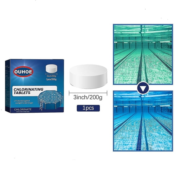 200g Pool Chlorination Tablets For Swimming Pools And Spas, Slow Dissolving Long Lasting