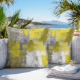 thumbnail image 3 of Yellow Grey Throw Pillow Covers 16x16 Inch Set of 2, Abstract Art Oil Painting Modern Geometric Waterproof Outdoor Pillow Covers, Decorative Cushion Pillowcases for Couch, Sofa, Bed, Garden, Patio, 3 of 9