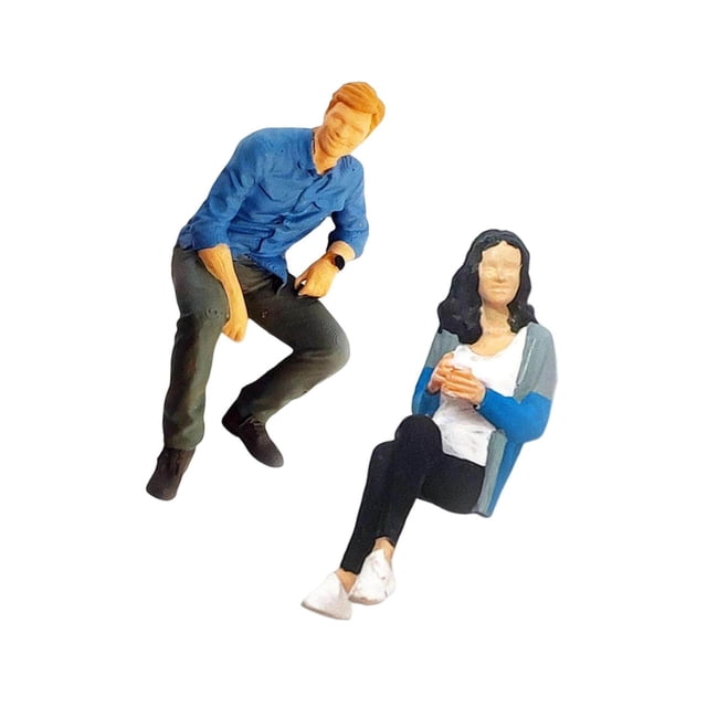 1/64 Figures Peintes Résine Minuscules Personnes Jouets Modèle de Personnage Résine Bleu