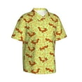 thumbnail image 3 of Xecao Floral Squirrel print Hawaiian shirt - a stylish short-sleeve button-down for men, perfect for casual beach and tropical outings., 3 of 9