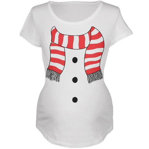 Halloween Snowman Suit Costume White Maternity Soft T-Shirt - 2X-Large