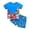 T01 Dark Blue, variant on Toddler Baby Boy Outfits Short Sleeve Fishing Print Top with Drawstring Shorts Set for Outdoor Play 2 Piece