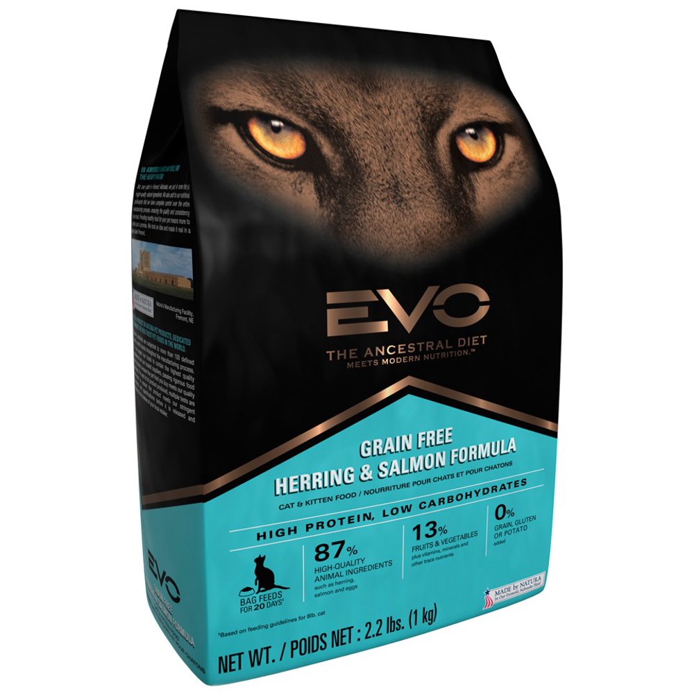 Evo Ancestral Diet GrainFree Herring & Salmon Dry Cat Food, 2.2 lb