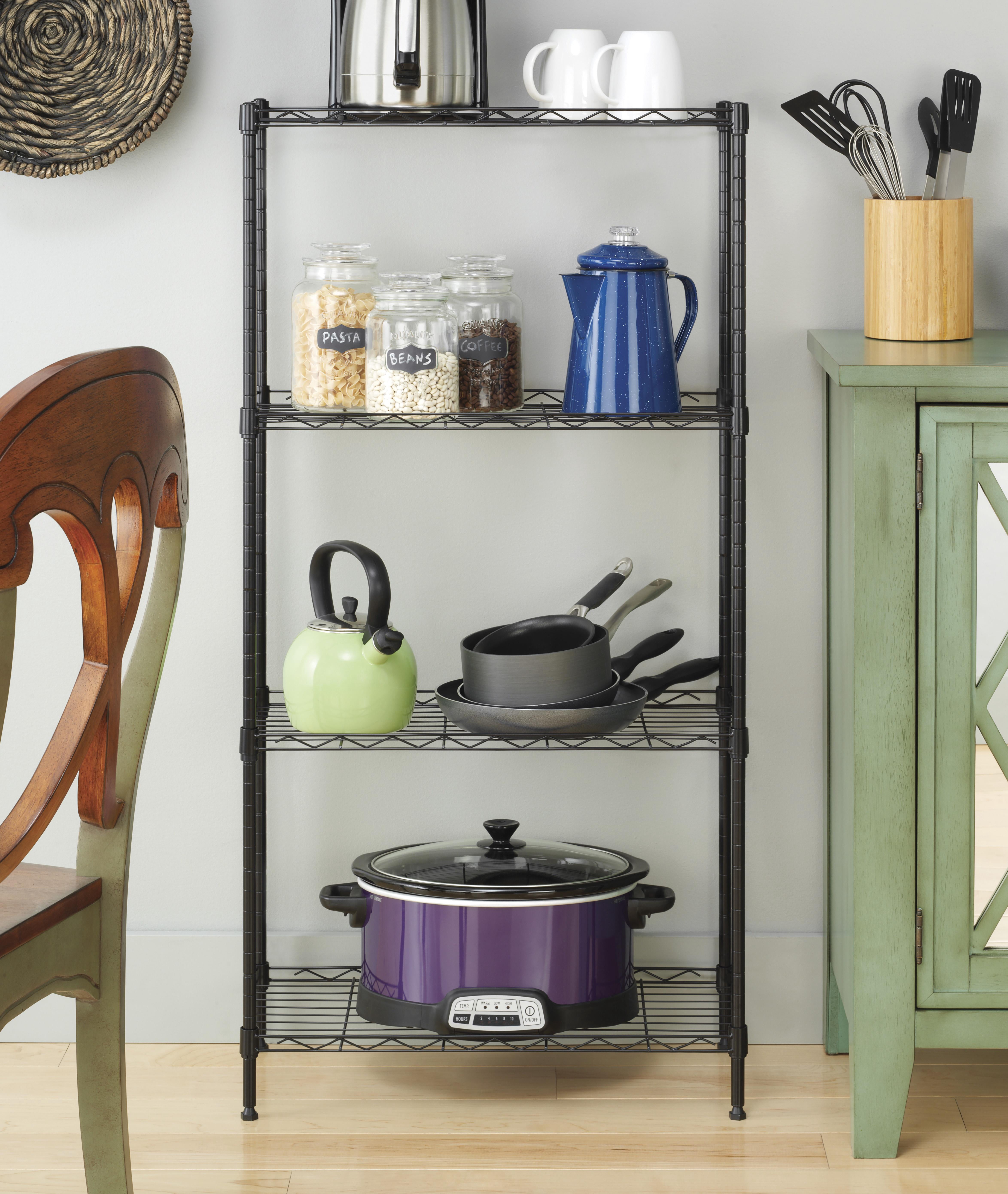 Whitmor Supreme 4-Tier Shelving - 100 lb. per Shelf - Black