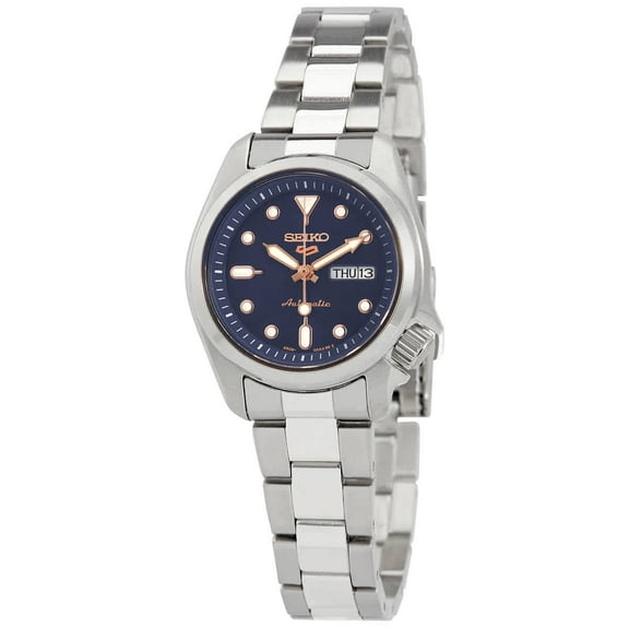 Seiko Women's 11.2 mm Stainless Steel Link Sports Automatic Wristwatch, Blue, SRE003, SRE003K1