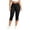 AB-Black, variant on Solid Capri Leggings Women Plus Size High Waisted Slim Fit Casual Capris Button Side Slit Summer Cropped Pants Stretch Fitness Yoga Legging Gray L