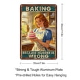 thumbnail image 2 of Baking Because Murder Is Wrong 8x12 Inch Metal Sign | Quirky Baking Quote | Perfect for Decorating Your Kitchen or Bakery, 2 of 8