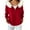 C-Red314, variant on DHFJKG Jackets For Women Fuzzy Trim Hoodies Solid Color Long Sleeve Loose Fit Drop Shoulder Zipper Jacket Stylish Outerwear